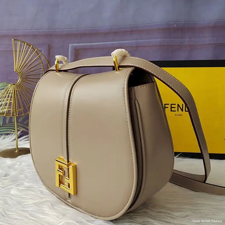 Vintage HOT Medium Calf C'mon In Leather Fendi Bag Grey 0506